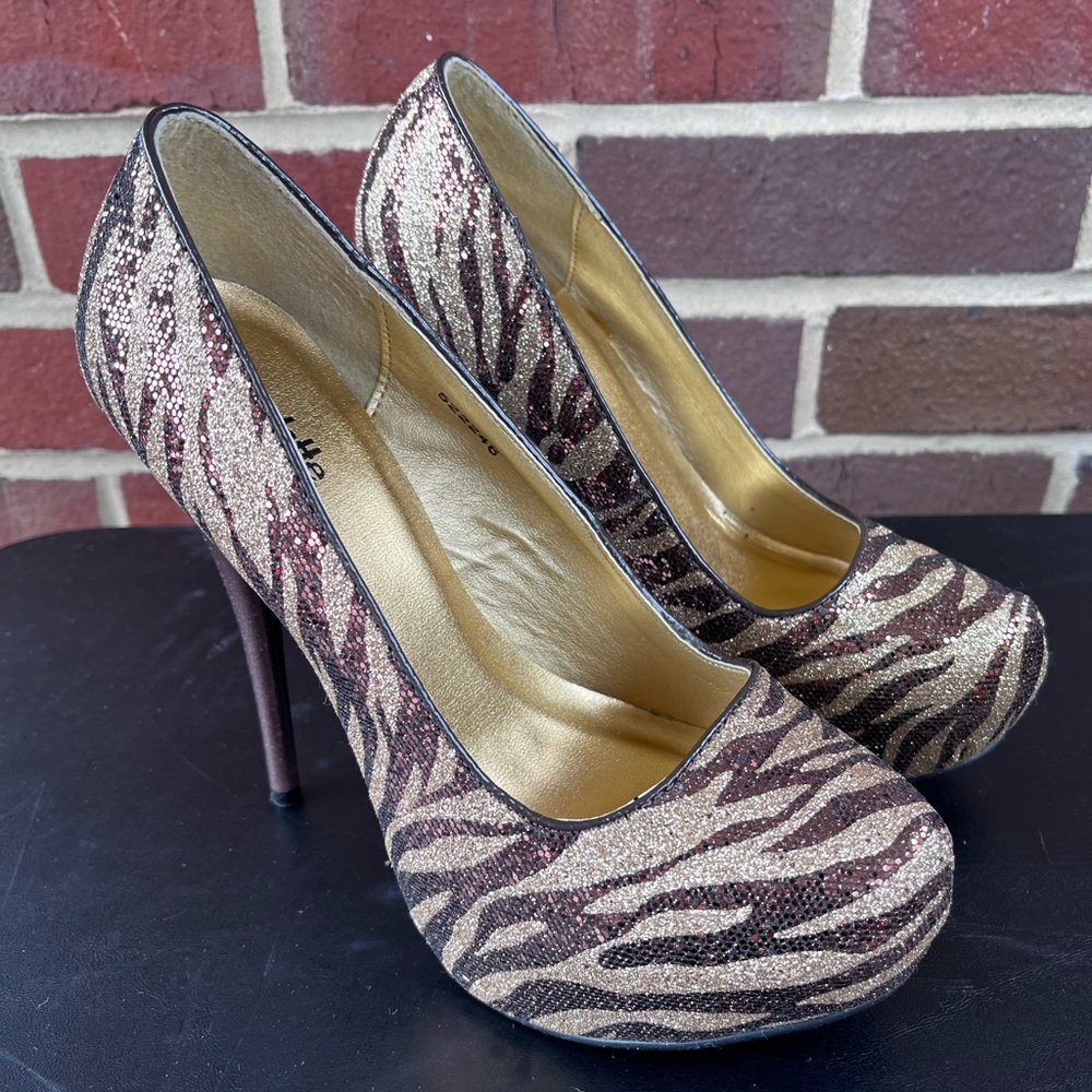 Charlotte Russe zebra print heels